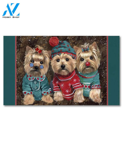 Yorkshire Terrier Elves Doormat - 18" x 30"