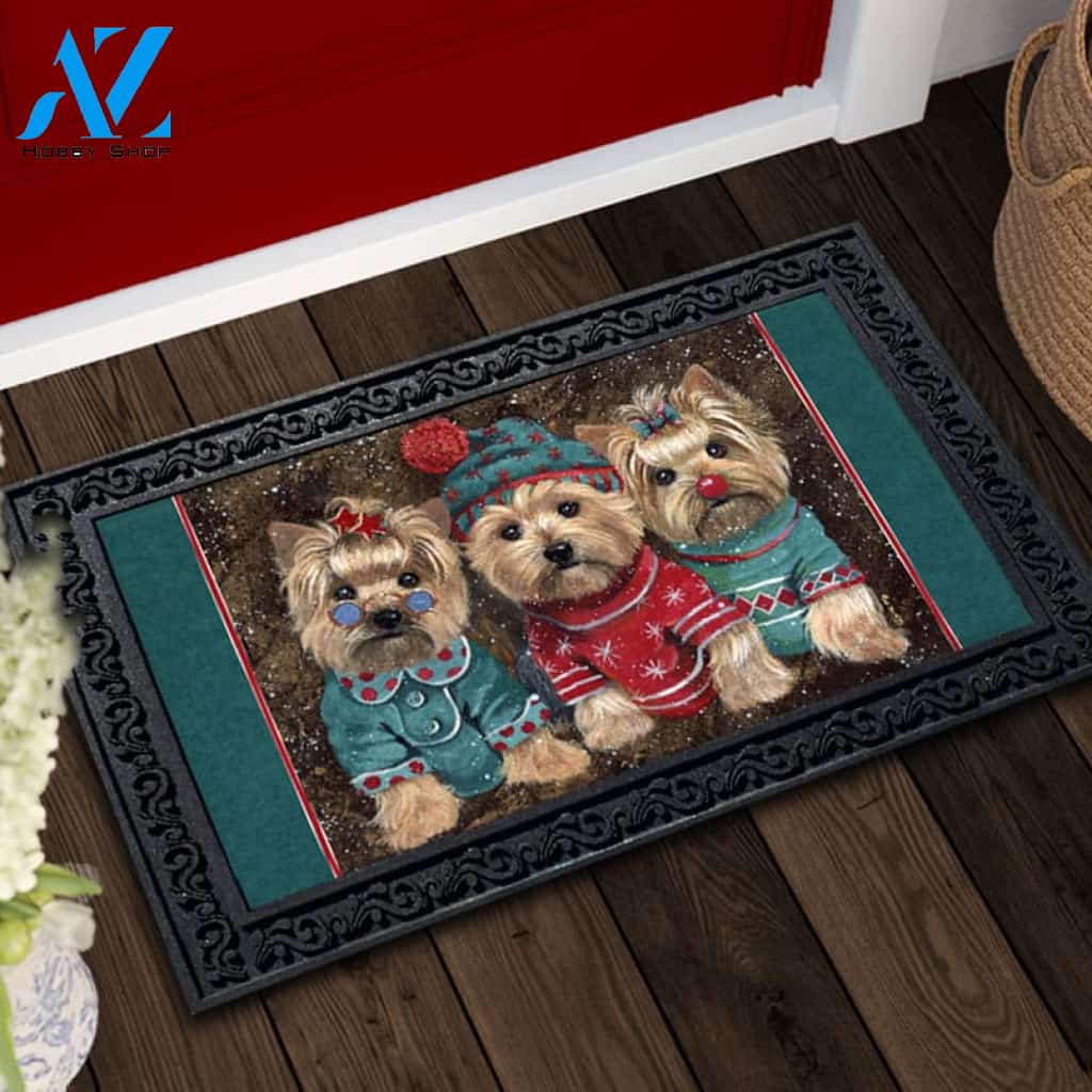 Yorkshire Terrier Elves Doormat - 18" x 30"