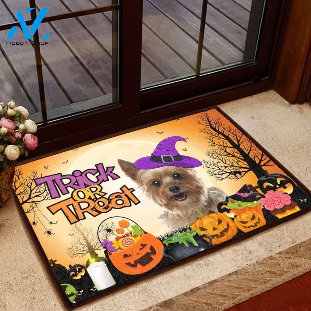 Yorkshire Terrier Halloween - Dog Doormat Welcome Mat House Warming Gift Home Decor Gift for Dog Lovers Funny Doormat Gift Idea