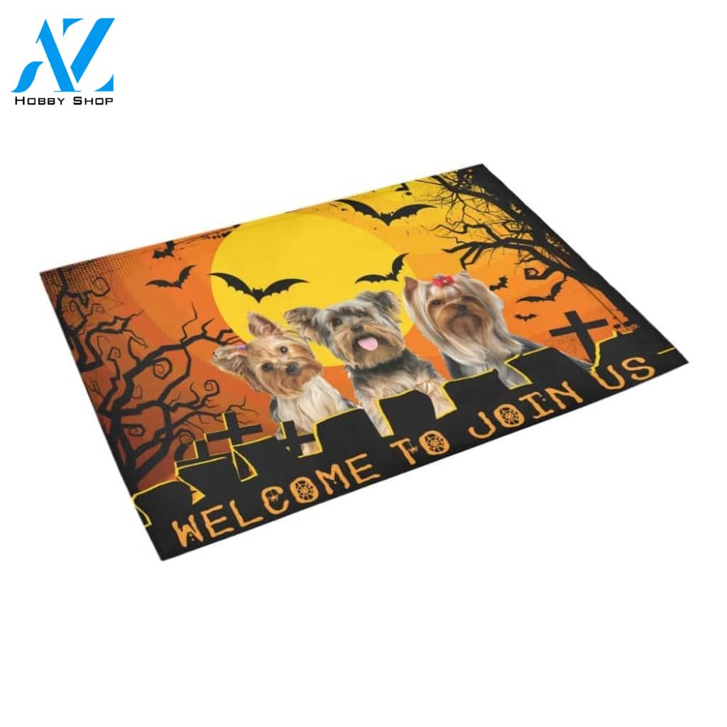 Yorkshire Terrier Halloween - Welcome To Join Us Doormat Gift For Yorkshire Terrier Dog lovers Gift For Friend Family Home Decor Warm House Gift Welcome Mat