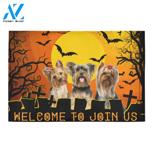 Yorkshire Terrier Halloween - Welcome To Join Us Doormat Gift For Yorkshire Terrier Dog lovers Gift For Friend Family Home Decor Warm House Gift Welcome Mat