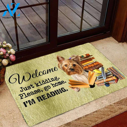 Yorkshire Terrier I'm Reading Dog Doormat