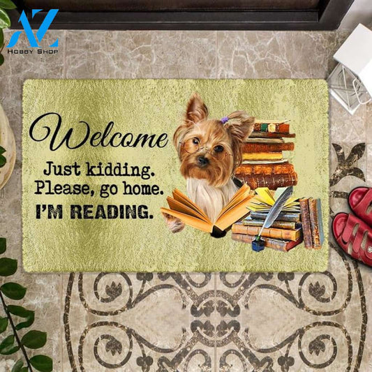 Yorkshire Terrier I'm Reading Dog Doormat