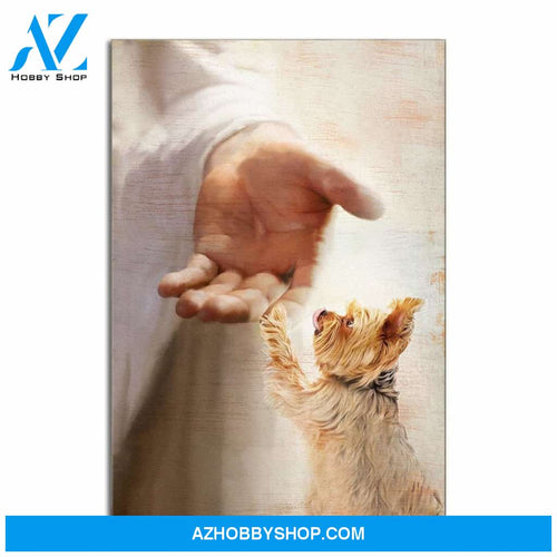 Yorkshire Terrier Jesus Take My Hand, Take my hand Canvas And Poster, Canvas Painting, Wall Decor Visual Art