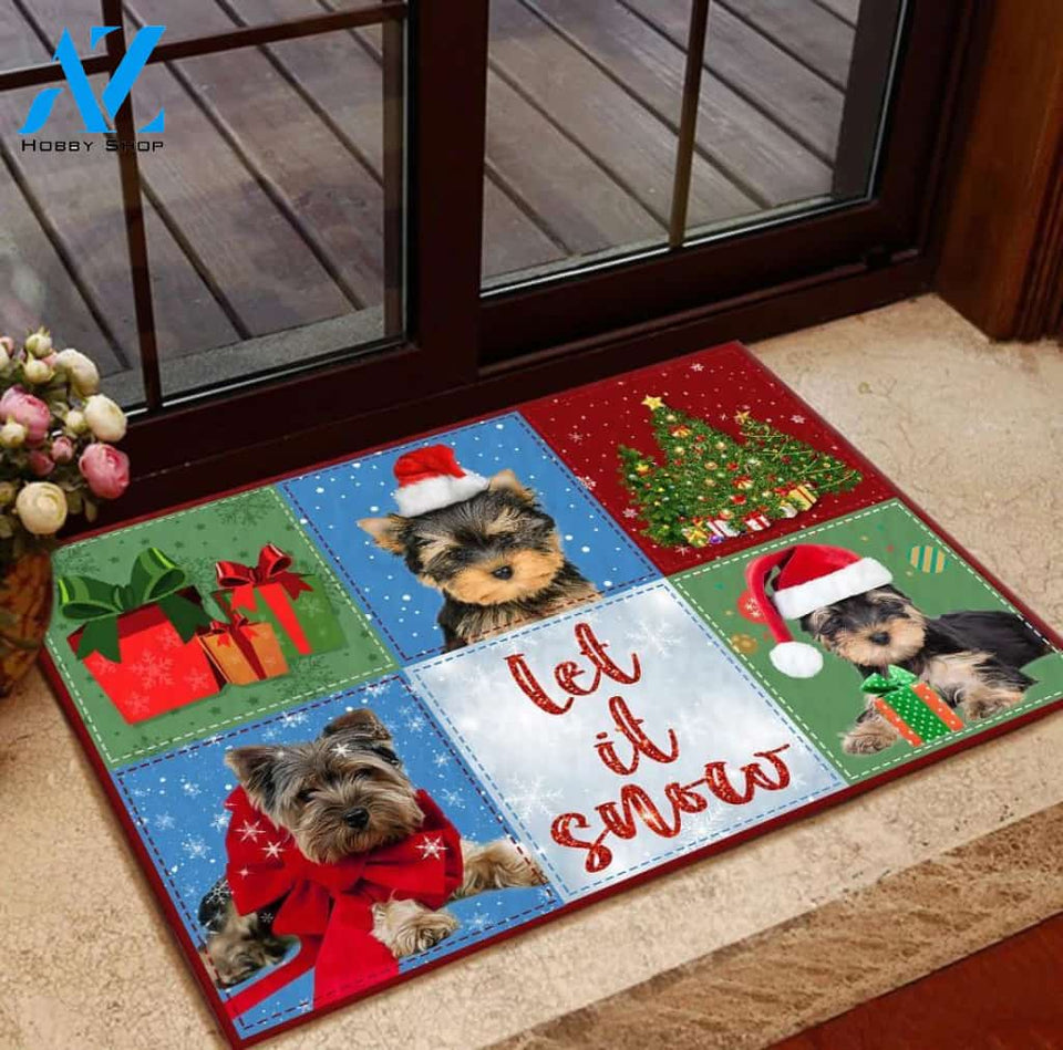 Yorkshire Terrier Let It Snow Doormat | Welcome Mat | House Warming Gift