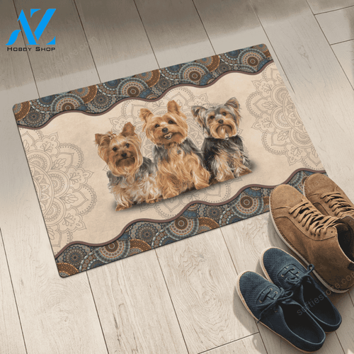 Yorkshire Terrier Mandala Doormat | Welcome Mat | House Warming Gift