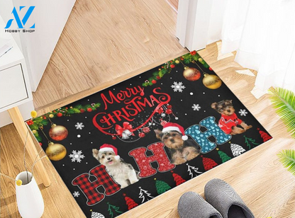 Yorkshire Terrier Merry Christmas Funny Doormat Gift For Dog Lovers Birthday Gift Home Decor Warm House Gift Welcome Mat