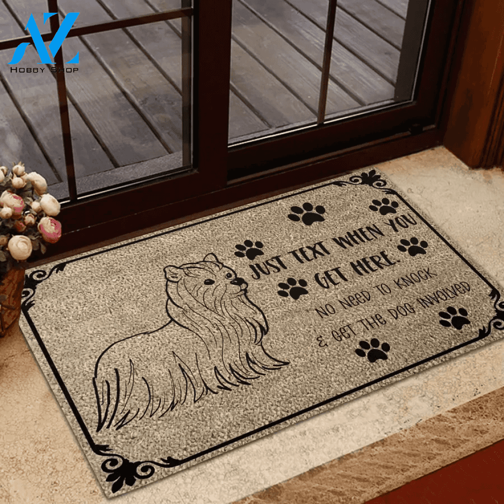 Yorkshire Terrier No Need To Get The Dog Involved Rubber Base Doormat