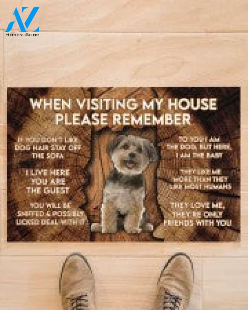Yorkshire Terrier When Visiting House Please Remember Doormat