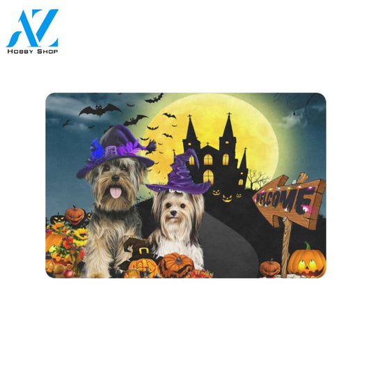 Yorkshire Welcome Halloween Indoor And Outdoor Doormat Gift For Yorkshire Dog lovers Gift For Friend & Family Home Decor Warm House Gift Welcome Mat