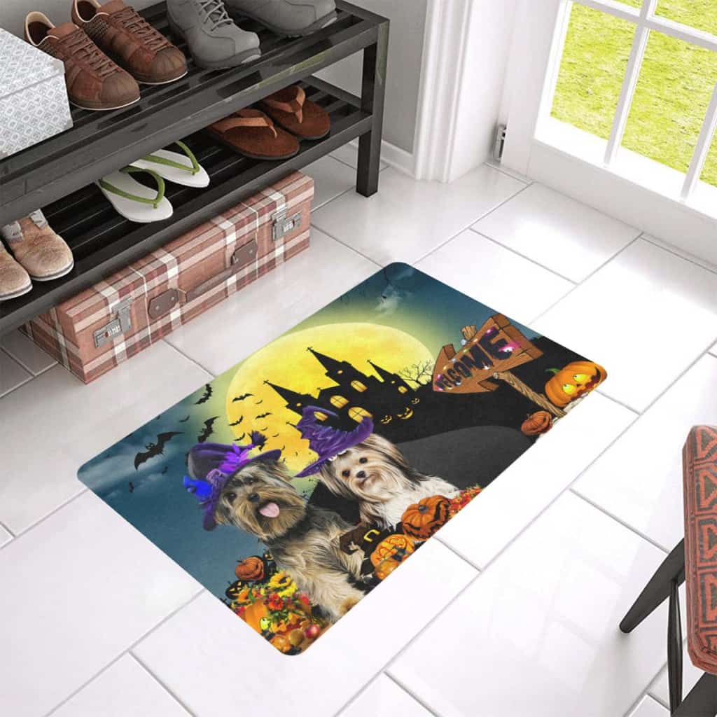 Yorkshire Welcome Halloween Pumpkin Haunted Spooky Doormat Welcome Mat