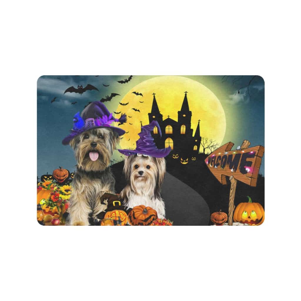 Yorkshire Welcome Halloween Pumpkin Haunted Spooky Doormat Welcome Mat