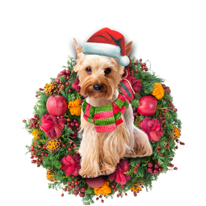 Godmerch- Ornament- Yorkshire Terrier Christmas Ornament, Happy Christmas Ornament, Car Ornament
