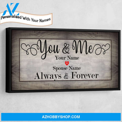 You And Me Always & Forever Personalized Canvas