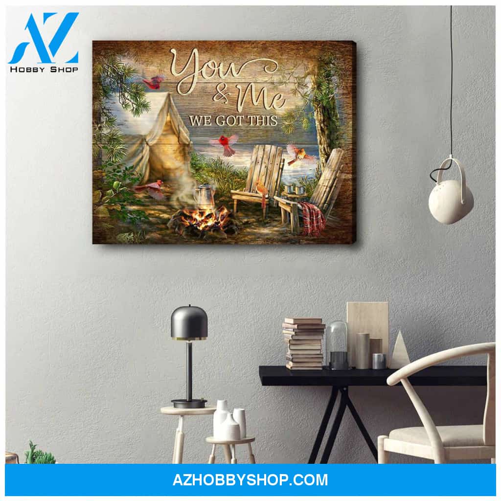 You and Me Camping Cardinal Canvas Wall Art, Wall Decor Visual Art