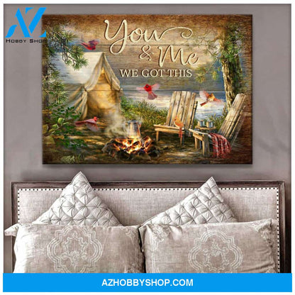 You and Me Camping Cardinal Canvas Wall Art, Wall Decor Visual Art