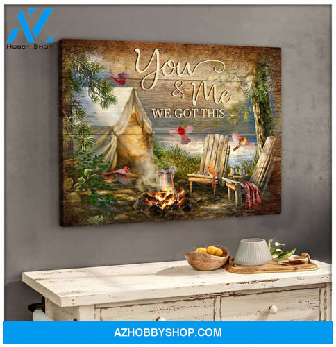 You and Me Camping Cardinal Canvas Wall Art, Wall Decor Visual Art