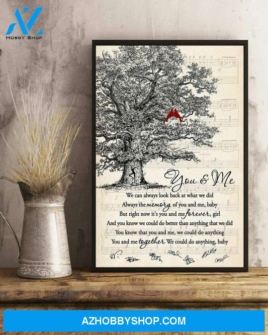 You and Me Lyrics Signed Canvas And Poster, Wall Decor Visual Art, Vintage Posters, Gifts Fan Music