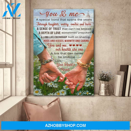 You and me - Our heart are one Couple Portrait Canvas Prints, Wall Art