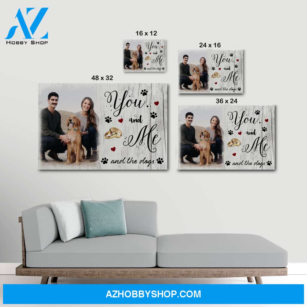 You and me and the dog - personalized canvas
