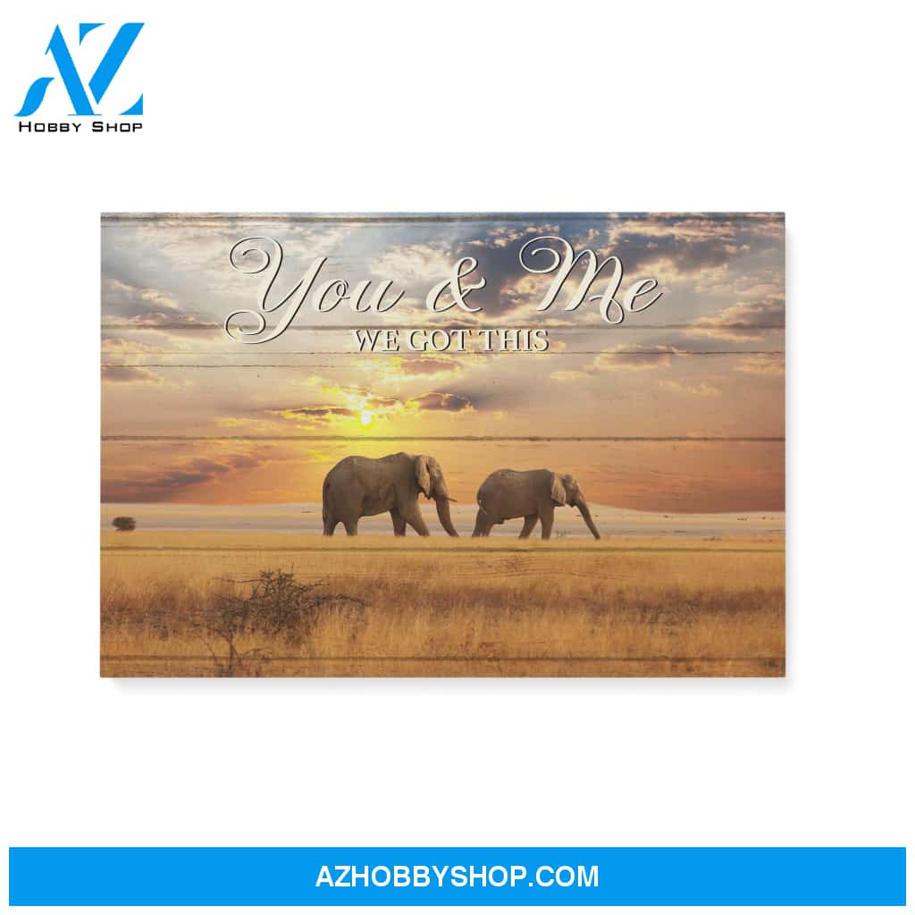 You and me we got this - Elephant Couple - Personalized Canvas
