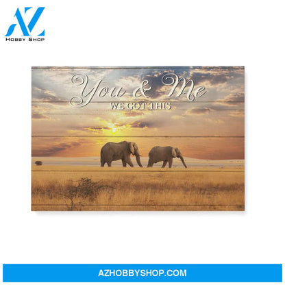 You and me we got this - Elephant Couple - Personalized Canvas