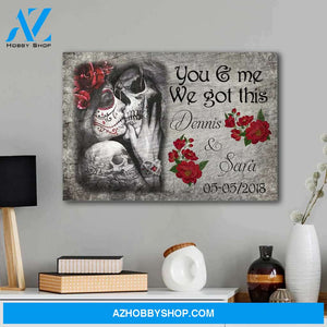 You and me we got this skull couple - Personalized canvas
