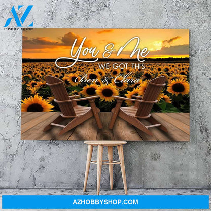 You and me we got this sunflower forest - Personalized Canvas