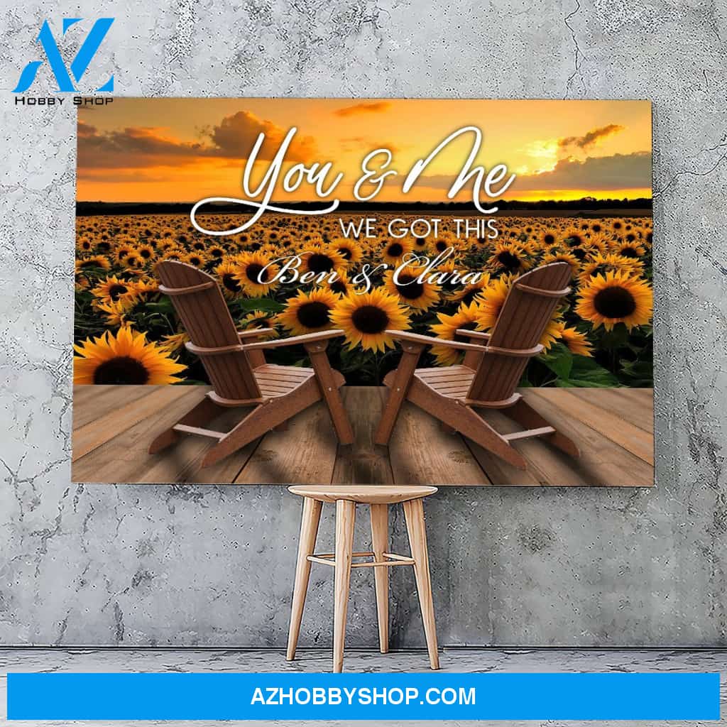 You and me we got this sunflower forest - Personalized Canvas