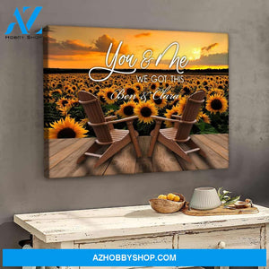 You and me we got this sunflower forest - Personalized Canvas