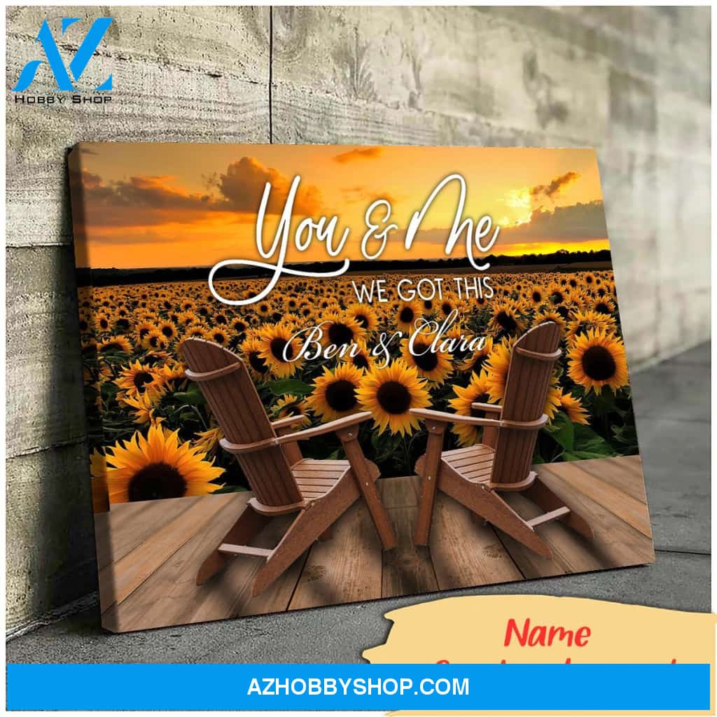 You and me we got this sunflower forest - Personalized Canvas