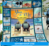 You And Me We Got This Sunset Beach Blanket Gift For Couple Birthday Gift Home Decor Bedding Couch Sofa Soft and Comfy Cozy