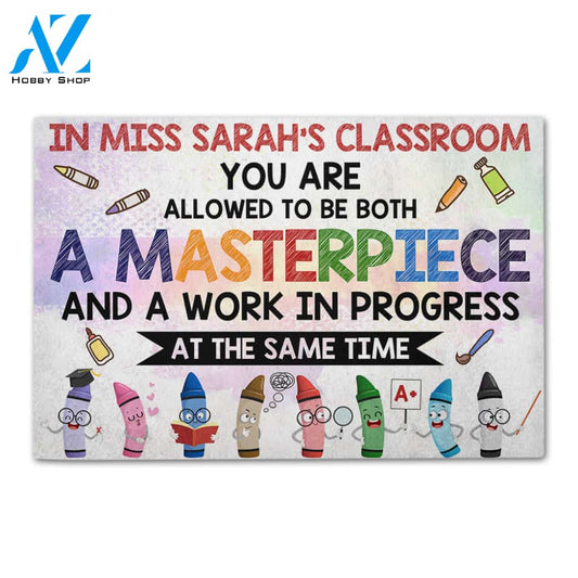 Personalized Back To School Ideas Teacher You are allowed to be both Masterpiece Custom Classroom Doormat