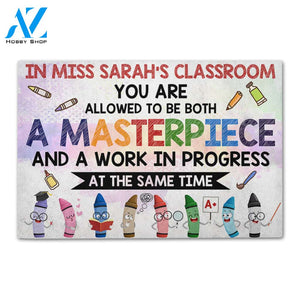 Personalized Back To School Ideas Teacher You are allowed to be both Masterpiece Custom Classroom Doormat