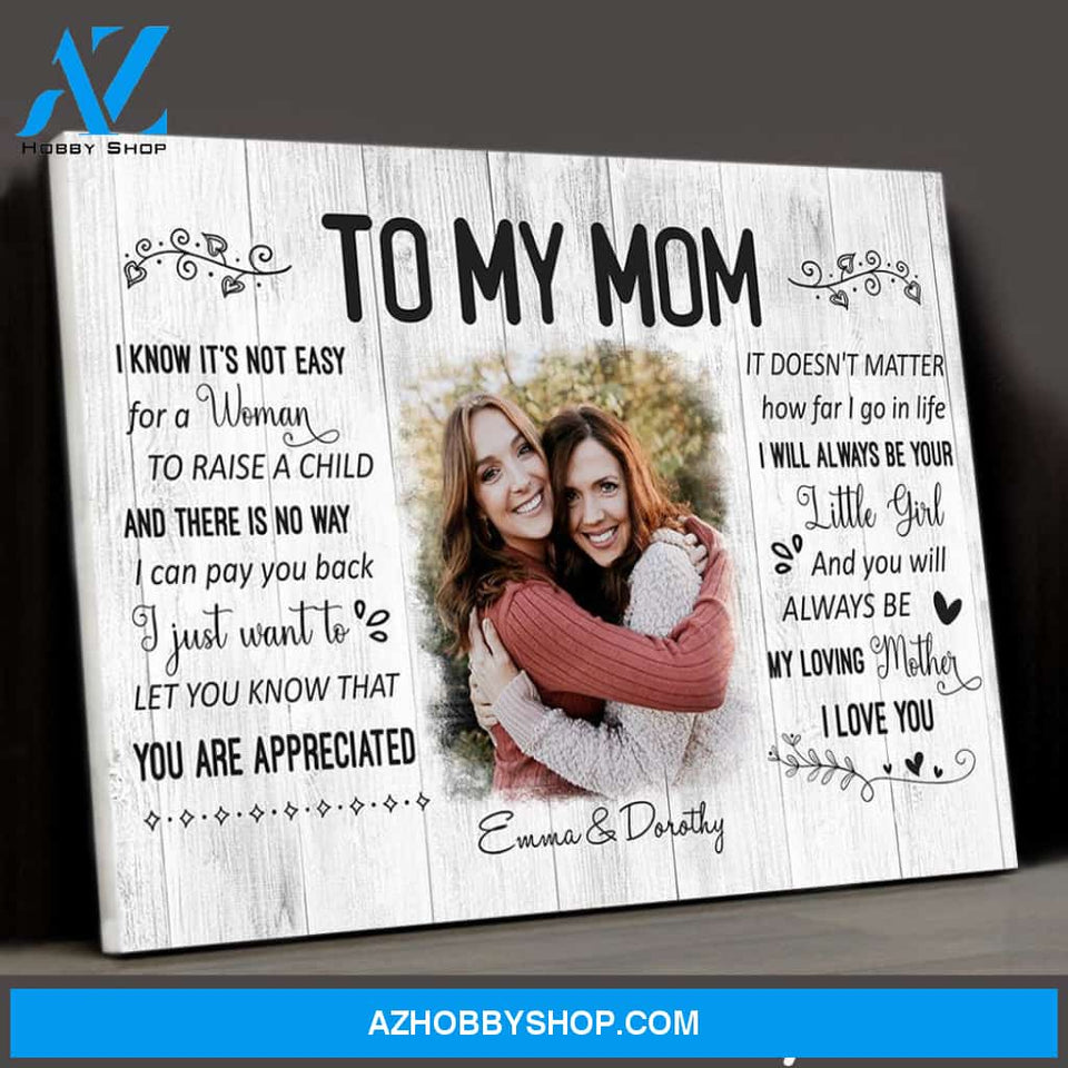 Personalized Photo Canvas, You Are Appreciated Canvas Wall Art Gifts for mom, Mothers Day Gifts