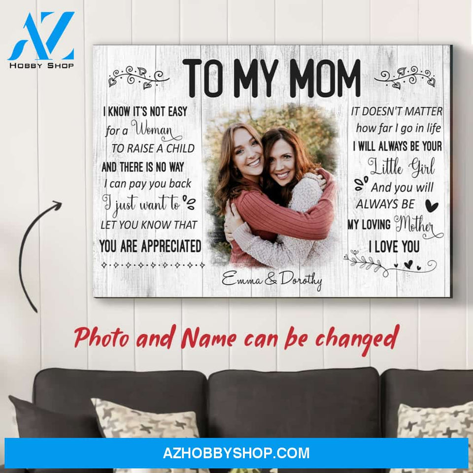 Personalized Photo Canvas, You Are Appreciated Canvas Wall Art Gifts for mom, Mothers Day Gifts