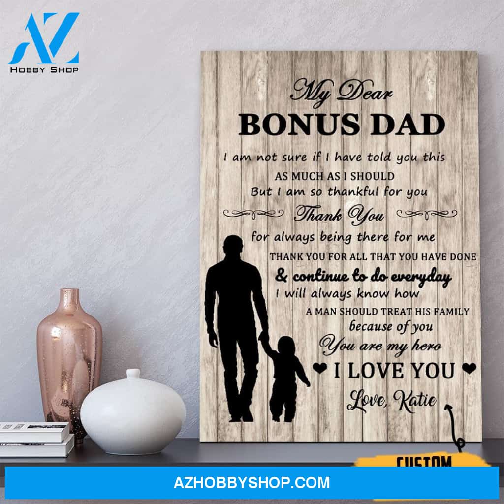 Personalized Canvas, You Are My Hero, I Love You Canvas Wall Art Gift Father's Day