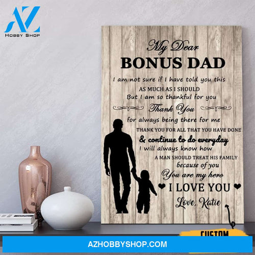 Personalized Canvas, You Are My Hero, I Love You Canvas Wall Art Gift Father's Day