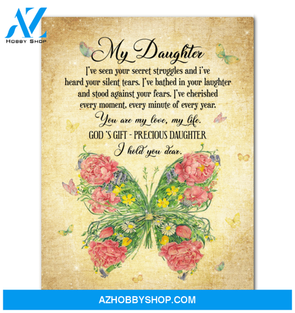 You Are My Love My Life Butterfly Canvas Giving Daughter Framed Matte Canvas