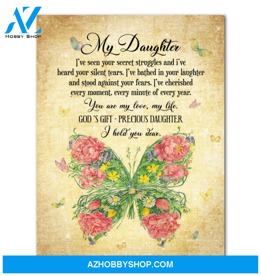 You Are My Love My Life Butterfly Canvas Giving Daughter Framed Matte Canvas