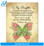 You Are My Love My Life Butterfly Canvas Giving Daughter Framed Matte Canvas