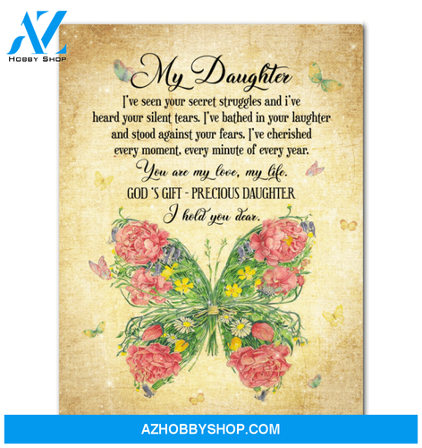 You Are My Love My Life Butterfly Canvas Giving Daughter Framed Matte Canvas