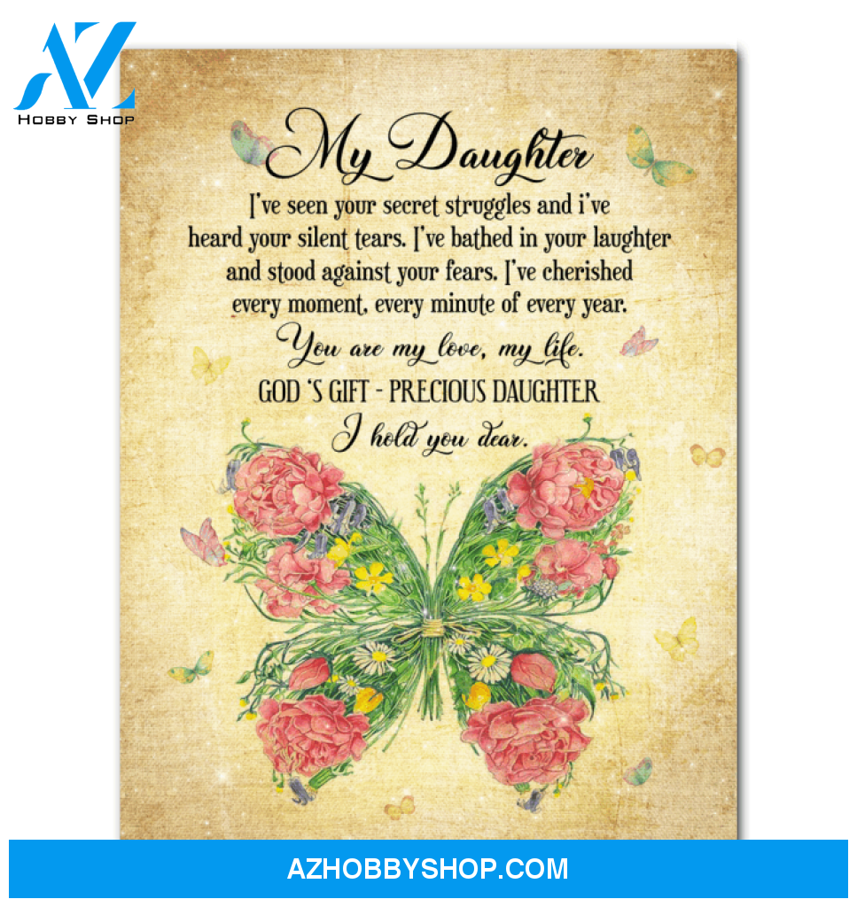 You Are My Love My Life Butterfly Canvas Giving Daughter Framed Matte Canvas