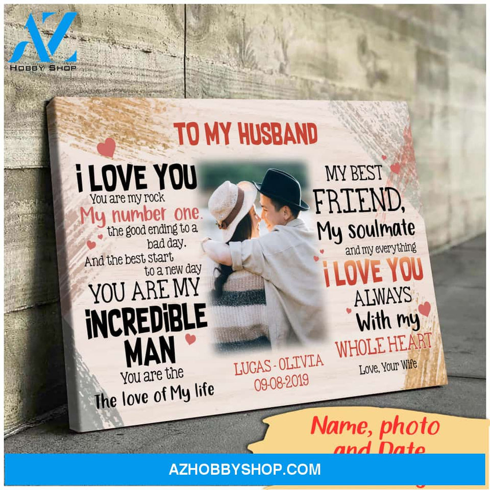 You are my rock my soulmate - Personalized Canvas