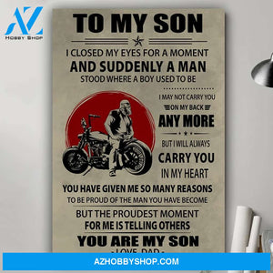 You Are My Son Biker Canvas And Poster, Wall Decor Visual Art Gift Father's Day