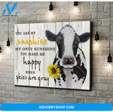 You Are My Sunshine Cow Canvas Wall Art, Wall Decor Visual Art