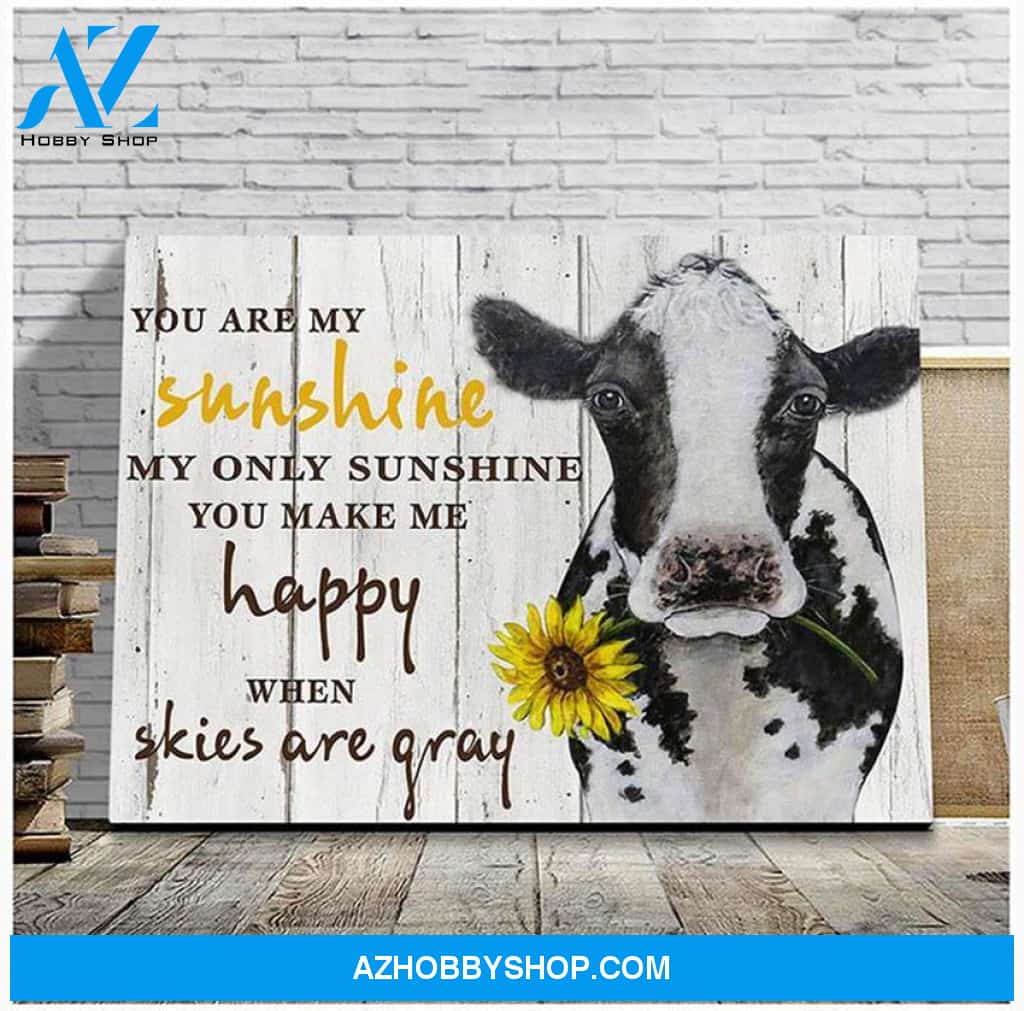 You Are My Sunshine Cow Canvas Wall Art, Wall Decor Visual Art