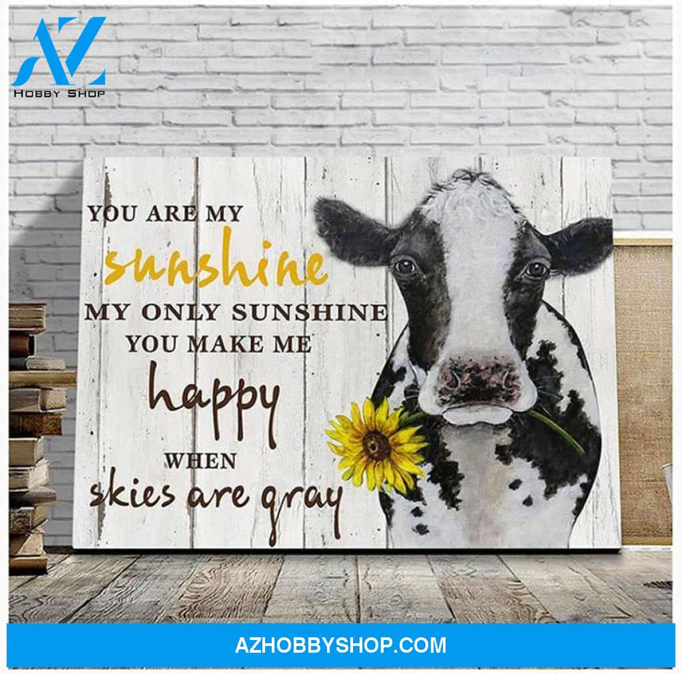 You Are My Sunshine Cow Canvas Wall Art, Wall Decor Visual Art