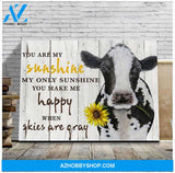 You Are My Sunshine Cow Canvas Wall Art, Wall Decor Visual Art