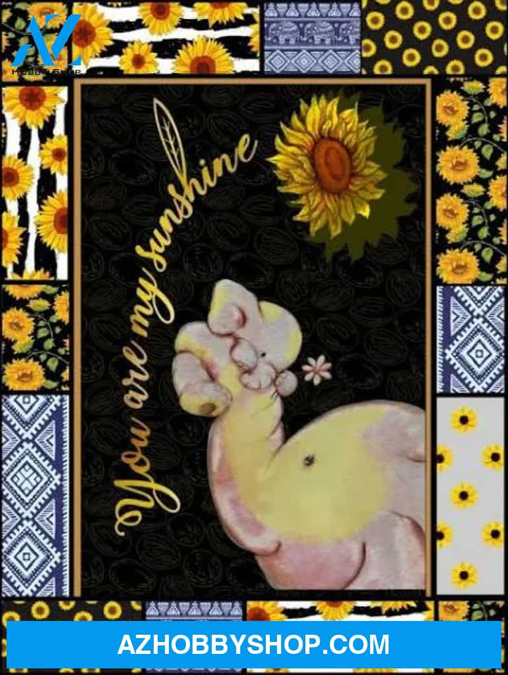 You Are My Sunshine Family Elephant Love Blanket BedGag Fleece Blanket Gift For People Home Decor Bedding Couch Sofa Soft And Comfy Cozy